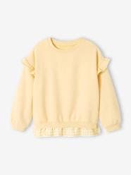 Dual Fabric Sweatshirt with Ruffles for Girls