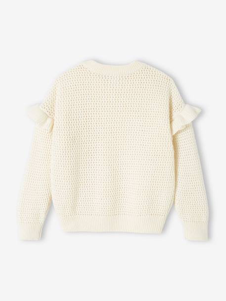 Ruffled Jumper in Fancy Knit for Girls vanilla 