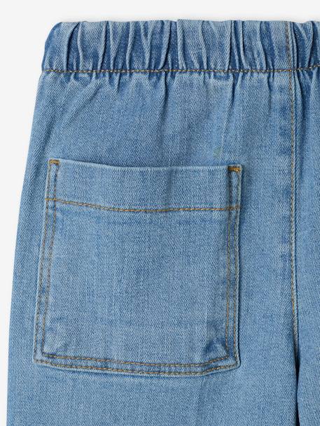 Wide Cropped Trousers with Flap Front for Girls brut denim+double stone 