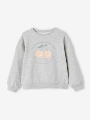 Girls-Cardigans, Jumpers & Sweatshirts-Basics Sweatshirt with Motif for Girls