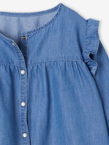 Denim Shirt with Ruffles for Girls stone 