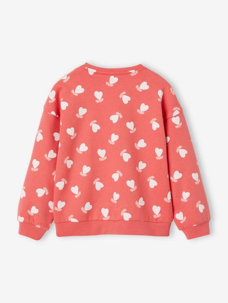 Sweatshirt with Fancy Motifs for Girls chambray blue+ecru+pale pink+red 