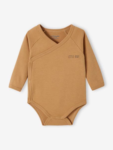 Pack of 5 Organic Cotton Bodysuits for Newborns taupe 