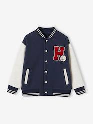 Boys-College-Type Jacket in Fleece, Patch in Bouclé Knit, for Boys