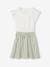 2-in-1-Effect Dress for Girls sky blue+striped green+vanilla 