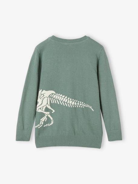 Fun Dino Jumper for Boys sage green 