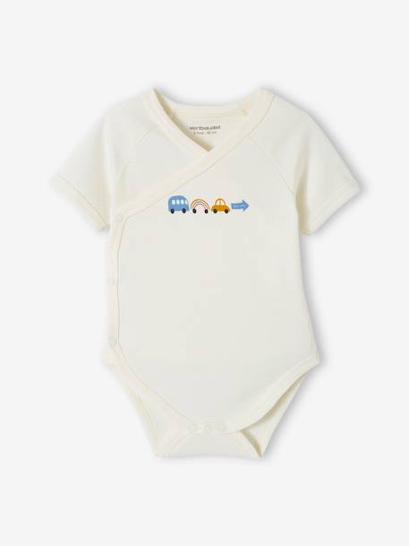 Pack of 5 'Cars' Bodysuits in Organic Cotton for Newborns sky blue 