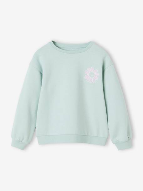 Basics Sweatshirt with Motif for Girls apricot+marl grey+sky blue+sweet pink 