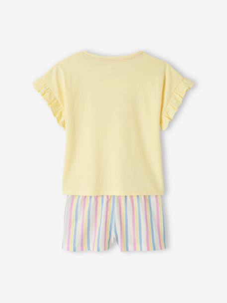 Short Pyjamas for Girls, 'Meilleure Sister' pastel yellow 