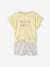 Short Pyjamas for Girls, 'Meilleure Sister' pastel yellow 