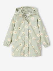 Girls-Coats & Jackets-Trenchcoats & Raincoats-Floral Raincoat with Hood, for Girls