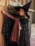 Glittery Cape + Wand black+blue+WHITE LIGHT SOLID WITH DESIGN 