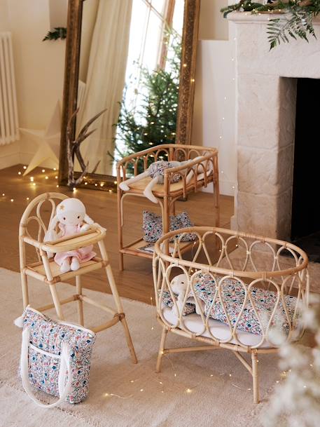 Doll Changing Table in Rattan Beige 