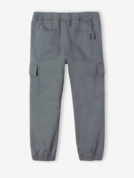 Pull-On Cargo-Type Trousers for Boys crystal blue+Dark Green+taupe 