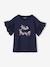 Romantic T-Shirt in Organic Cotton for Girls ecru+navy blue 