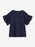 Romantic T-Shirt in Organic Cotton for Girls ecru+navy blue 