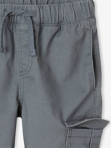 Pull-On Cargo-Type Trousers for Boys crystal blue+Dark Green+taupe 