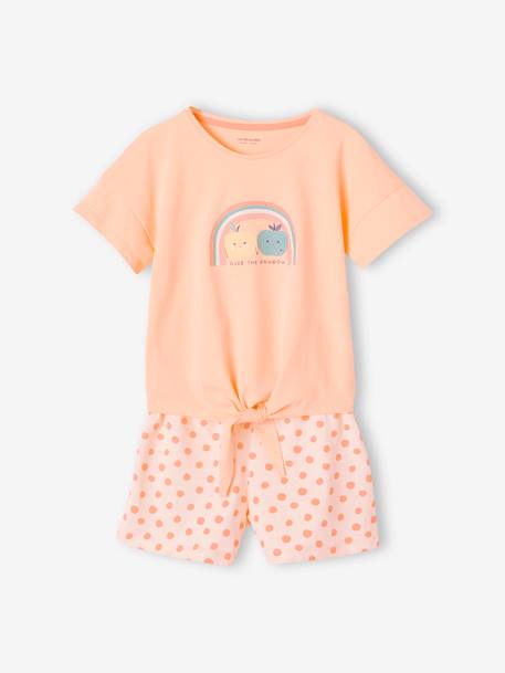 Rainbow Pyjamas for Girls peach 