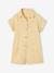 Cotton Gauze Jumpsuit for Girls pastel yellow+peony pink 