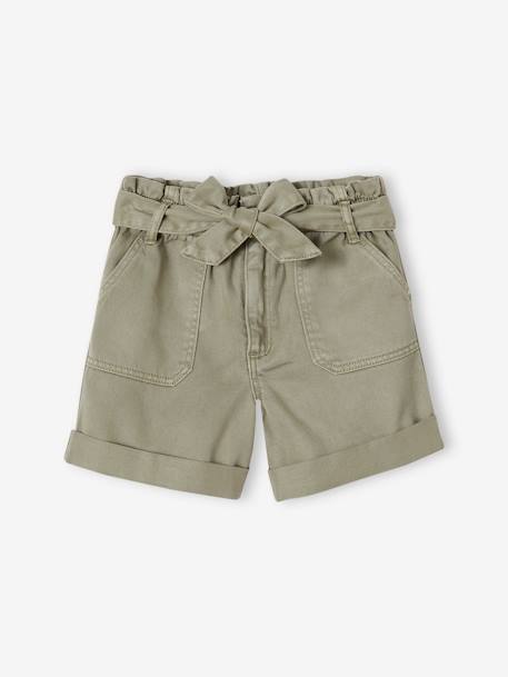 Paperbag Shorts for Girls khaki 