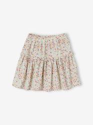 Girls-Floral Cotton Gauze Skirt, for Girls