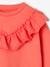 Sweatshirt with Broderie Anglaise Ruffle for Girls coral+vanilla 