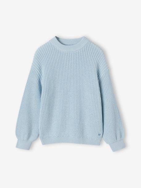 Jumper in Brioche Stitch, for Girls coral+rose+sky blue 