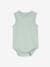 Pack of 5 Sleeveless Bodysuits in Organic Cotton for Newborn Babies mint green 