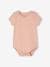 Pack of 5 Organic Cotton Bodysuits with Cutaway Shoulders, for Babies old rose 