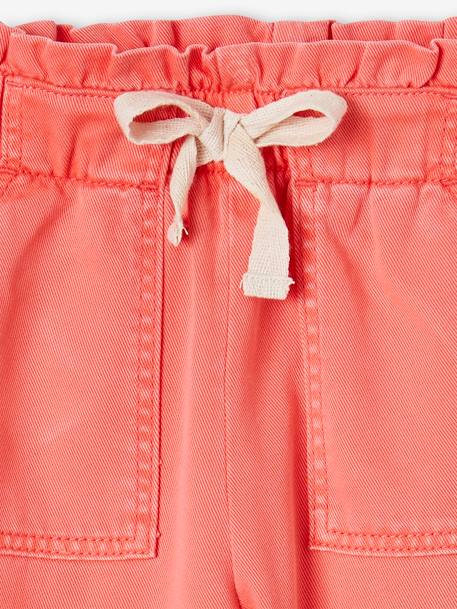 Fluid Paperbag-Style Trousers for Girls coral+lavender 