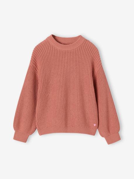 Jumper in Brioche Stitch, for Girls coral+rose+sky blue 