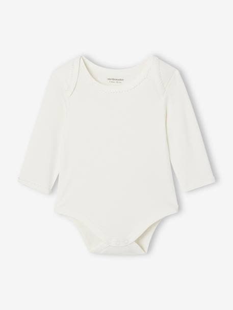 Pack of 5 Long Sleeve Bodysuits in Organic Cotton with Cutaway Shoulders for Babies night blue 