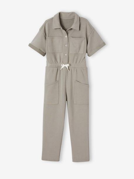 Fleece Jumpsuit for Girls khaki 