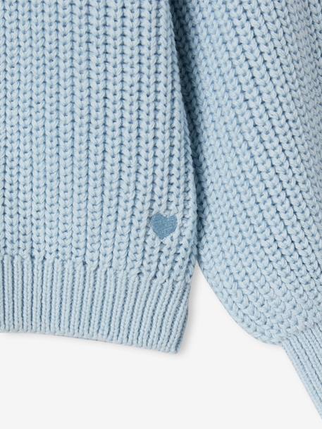 Jumper in Brioche Stitch, for Girls coral+rose+sky blue 