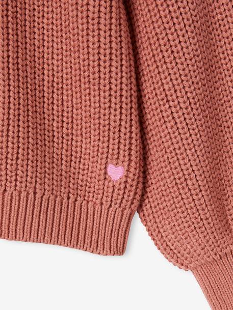 Jumper in Brioche Stitch, for Girls coral+rose+sky blue 