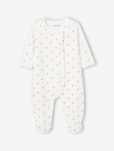 Pack of 2 Sleepsuits In Velour, for Babies old rose 