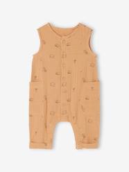 -Cotton Gauze Jumpsuit for Newborns