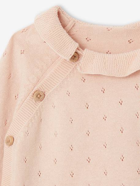 Knitted Jumper with Frilled Collar & Trousers Ensemble for Babies nude pink 