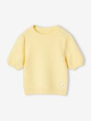 Girls-Short Sleeve Jumper in Fancy Knit for Girls