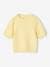 Short Sleeve Jumper in Fancy Knit for Girls pale yellow 