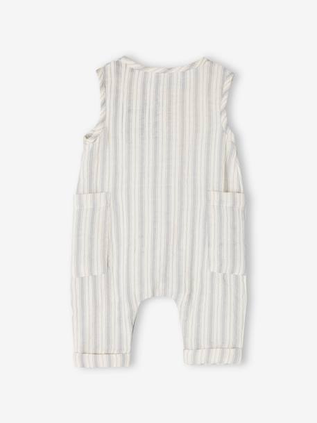 Cotton Gauze Jumpsuit for Newborns 6306+ecru 