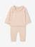 Knitted Jumper with Frilled Collar & Trousers Ensemble for Babies nude pink 