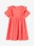 Ruffled Dress for Girls coral+ecru 