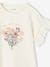 T-Shirt with Bouquet in Relief & Embroidered Sleeves for Girls vanilla 