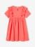 Ruffled Dress for Girls coral+ecru 