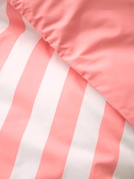 Duvet Cover + Pillowcase Set for Children, Transat striped green+striped pink+striped yellow 