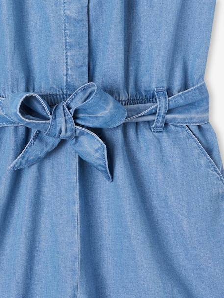 Jumpsuit in Lightweight Denim, Ruffles on the Sleeves, for Girls stone 