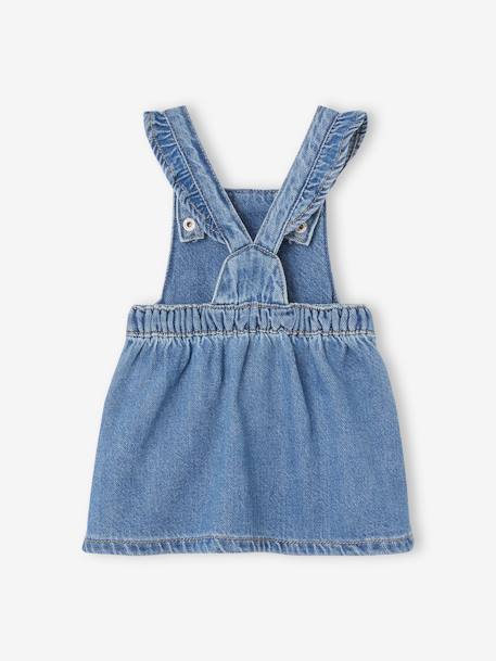 Dungaree Dress with Frilly Straps in Denim for Babies stone 