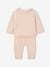 Knitted Jumper with Frilled Collar & Trousers Ensemble for Babies nude pink 