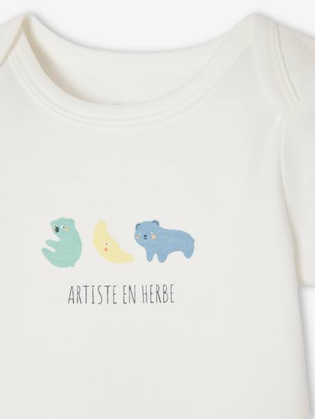 Set of 3 Progressive Bodysuits in Organic Cotton, for Babies sky blue 